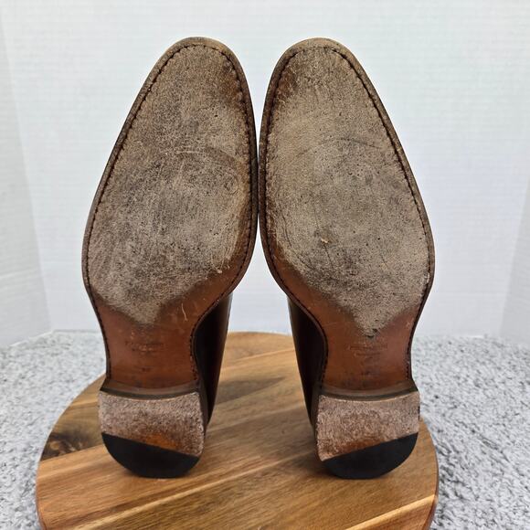 Magnanni Manolo Cognac Brown Medallion Toe Burnished Brogue Oxford Mens 12 M - Picture 9 of 15